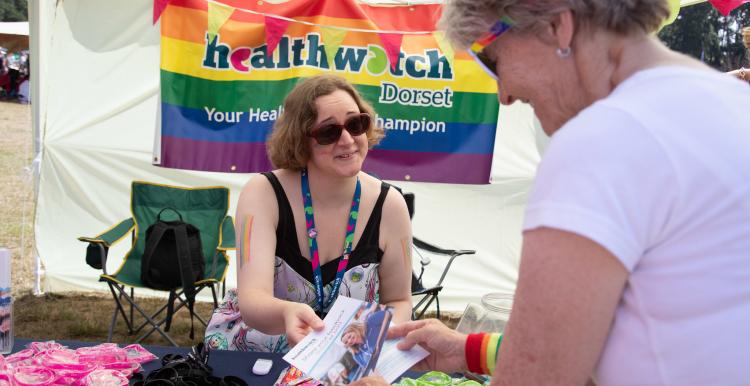 Healthwatch representative at LGBTQ+ event 