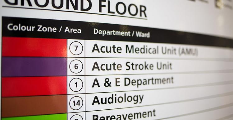 NHS Hospital Sign