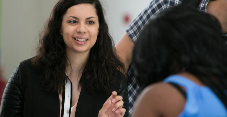 Young woman at a conference