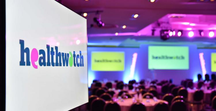 Photograph of the room set up for the Healthwatch Network Awards ceremony
