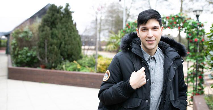 Young man with a backpack Young man with a backpack