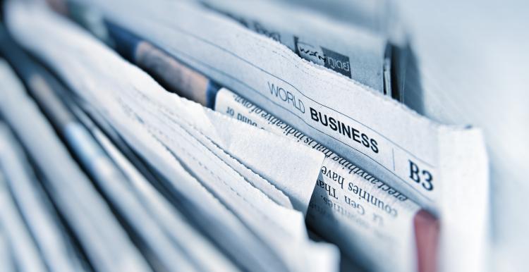 A stack of newspapers