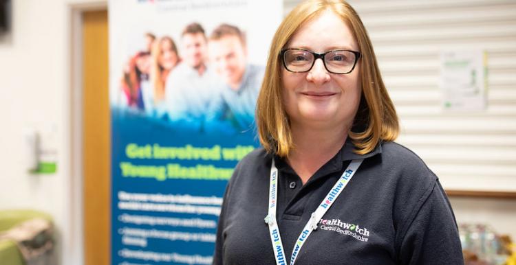 Healthwatch member of staff smiling Healthwatch member of staff smiling
