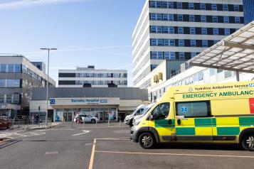 Ambulances waiting for dispatch