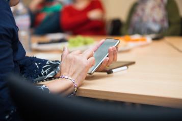 Woman using a phone