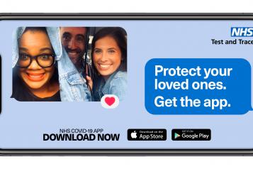 NHS test and trace app, protect your loved ones. Get the app.