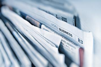 A stack of newspapers