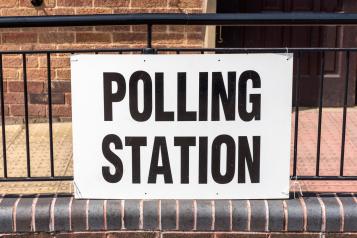 Polling station sign